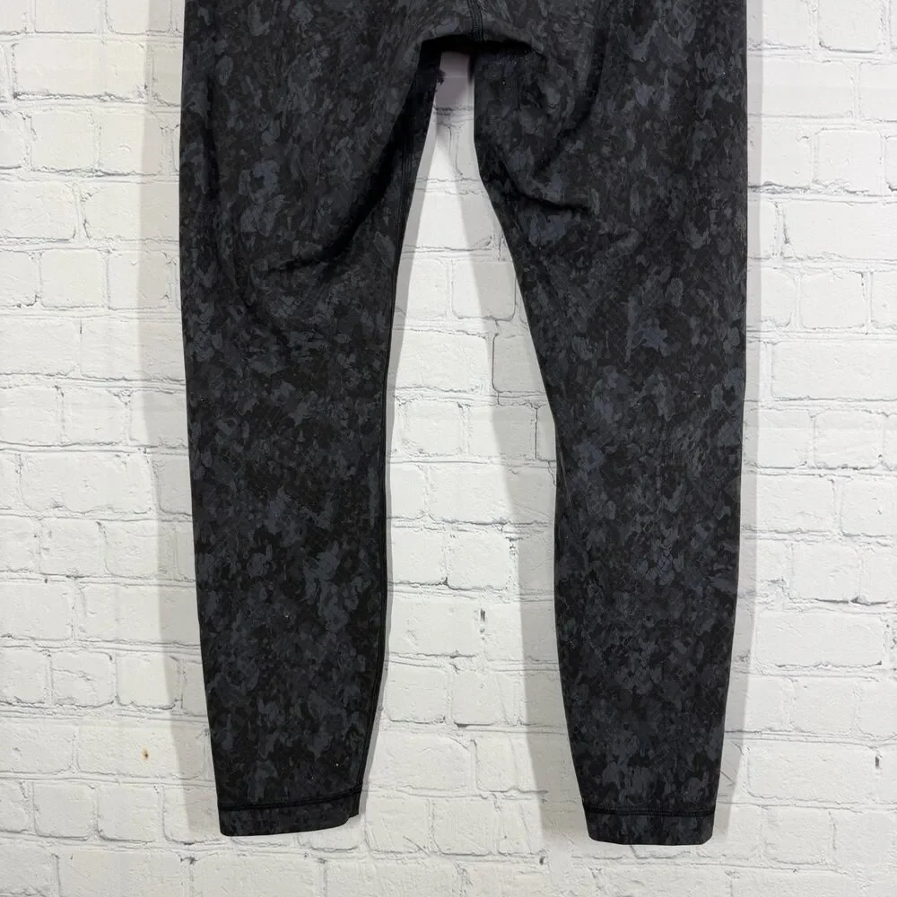 Lululemon Align High Rise Pant 25” Women Size 10 Black Camouflage Yoga Leggings
